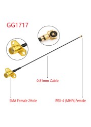 100pcs RG178/RF1.13mm Coaxial Cable SMA 2 Hole Female to u.FL/IPX/IPEX1/4 MHF4 Female Jack Pigtail 3G Antenna Extension Wire Cord