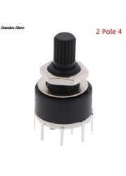 1pc SR16MM Rotary Switch 2 Pole 3 4 Position 1 Pole 5 6 8 Position Hub Band Switch