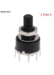 1pc SR16MM Rotary Switch 2 Pole 3 4 Position 1 Pole 5 6 8 Position Hub Band Switch