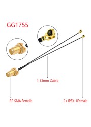 10pcs RF1.13 0.81 Pigtail RF Coax Extension Jumper SMA Male to Dual MHF4 IPEX1/4 Female IPX U.fl Y Type Splitter Combiner