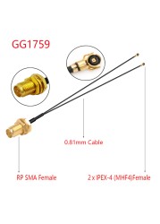 10pcs RF1.13 0.81 Pigtail RF Coax Extension Jumper SMA Male to Dual MHF4 IPEX1/4 Female IPX U.fl Y Type Splitter Combiner