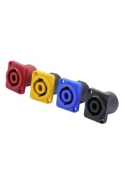 10pcs/lot 4 Pin Speaker Power Connector Female Jack Panel Mount 4 Pole 4 Core Chassis Socket Amplifier Speaker Chassis