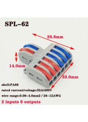 Wire Connector 30pcs SPL-42 SPL-62 Mini Quick Wire Connectors, Universal Compact Wiring Connector, Push-in Terminal Block Connector