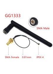 10pcs 2.4GHz 3dBi WiFi 2.4G antenna folded bluetooth wifi zigbee antenna + 10pcs SMA F to IPEX U.FL IPX feeder line