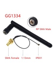 10pcs 2.4GHz 3dBi WiFi 2.4G antenna folded bluetooth wifi zigbee antenna + 10pcs SMA F to IPEX U.FL IPX feeder line