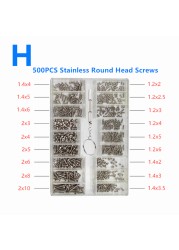 Songpolyu 500pcs Mini Screw Nuts DIY Kit Laptop Assembly Screws Repair Fastener Tool Kit for Phone Sunglass Repair