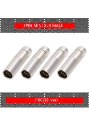 10pcs/lot Mini XLR 3Pin 4Pin 5Pin 6Pin Male Panel Chassis Socket Screw Mount Plug Small XLR Microphone MIC Audio Connector