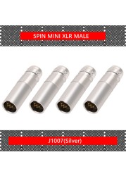 10pcs/lot Mini XLR 3Pin 4Pin 5Pin 6Pin Male Panel Chassis Socket Screw Mount Plug Small XLR Microphone MIC Audio Connector