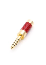 10pcs Gold Plated Carbon Fiber Jack 4.4mm 5 Pole Audio Connectors Pure Copper Connector With 6mm Wire Hole