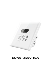 110V 220V 10A Smart Wall Light Switch Hand Sweep Sensor Glass Screen Panel Without Touch EU US Infrared Lights Sensor Switch