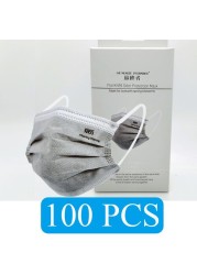 20pcs/box CE KN95 5 Layers Mask Gray Activated Carbon Dust Respirator Face Dust Mask FFP2 Korean KN95 ffp2fan