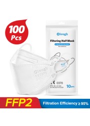 Elough FFP2 CE 0370 Mascarillas FPP2 Homologadas يوروبا KN95 قناع الأسماك شكل Mascarilla FP2 FFP 2 Masken الكبار FFP2mask 4 طبقات