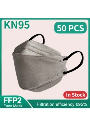 10-100pcs Mascarillas KN95 Fish Masks FFP2 homology ada Adult Disposable 4 Layers Mascarillas FPP2 Colores Morandi Masque FFP 2