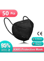 CE ffp2mascarillas KN95 FPP2 Respirator Face Masks 5 Layer Reusable FFP2 Breathing Mouth Cover fp2 Masque