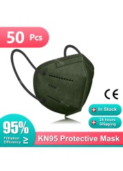 CE ffp2mascarillas KN95 FPP2 Respirator Face Masks 5 Layer Reusable FFP2 Breathing Mouth Cover fp2 Masque