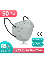 CE ffp2mascarillas KN95 FPP2 Respirator Face Masks 5 Layer Reusable FFP2 Breathing Mouth Cover fp2 Masque