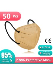 CE ffp2mascarillas KN95 FPP2 Respirator Face Masks 5 Layer Reusable FFP2 Breathing Mouth Cover fp2 Masque