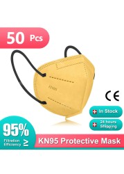 CE ffp2mascarillas KN95 FPP2 Respirator Face Masks 5 Layer Reusable FFP2 Breathing Mouth Cover fp2 Masque