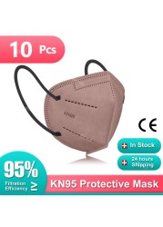 CE ffp2mascarillas KN95 FPP2 Respirator Face Masks 5 Layer Reusable FFP2 Breathing Mouth Cover fp2 Masque