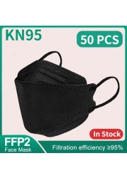 10-100 قطعة Morandi الكورية KN95 Maske FFP2 Mascarillas FPP2 أقنعة ffp2mascherine الأسود قناع وجه واقي Masque Noir FP2