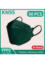 10-100 قطعة Morandi الكورية KN95 Maske FFP2 Mascarillas FPP2 أقنعة ffp2mascherine الأسود قناع وجه واقي Masque Noir FP2