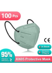 FFP2 قناع KN95 Mascarillas FPP2 وافق صحية 10-100 قطعة 5 طبقة Morandi قناع وجه واقي KN 95 تنفس FFP2MASK маска