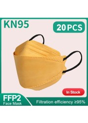 10-100 قطعة الاطفال الكورية Morandi KN95 Maske المتاح قناع الوجه الاسود الأطفال FPP2 أقنعة FFP2 Mascarillas niños Masque Enfant FP2