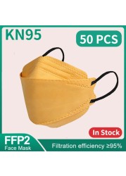 10-100 قطعة الاطفال الكورية Morandi KN95 Maske المتاح قناع الوجه الاسود الأطفال FPP2 أقنعة FFP2 Mascarillas niños Masque Enfant FP2