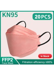 10-100 قطعة الاطفال الكورية Morandi KN95 Maske المتاح قناع الوجه الاسود الأطفال FPP2 أقنعة FFP2 Mascarillas niños Masque Enfant FP2