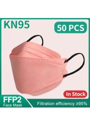 10-100 قطعة الاطفال الكورية Morandi KN95 Maske المتاح قناع الوجه الاسود الأطفال FPP2 أقنعة FFP2 Mascarillas niños Masque Enfant FP2