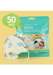 FFP2 KN95 Unicorn Mask For Kids Thicker Mask 5 Layers KN95 Mask Children Anti-Fog Mouth Mask Student Respirator Mask