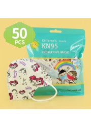 FFP2 KN95 Unicorn Mask For Kids Thicker Mask 5 Layers KN95 Mask Children Anti-Fog Mouth Mask Student Respirator Mask