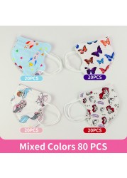 FFP2 KN95 Unicorn Mask For Kids Thicker Mask 5 Layers KN95 Mask Children Anti-Fog Mouth Mask Student Respirator Mask