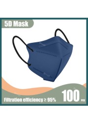 5D Protective Face Mask KN95 Approved FPP2 FFP2 Mascarillas Morandi Masque FFP 2 Adult ffp2fan CE Black Mascherina FFPP2 Masks