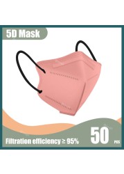 5D Protective Face Mask KN95 Approved FPP2 FFP2 Mascarillas Morandi Masque FFP 2 Adult ffp2fan CE Black Mascherina FFPP2 Masks