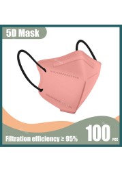 5D Protective Face Mask KN95 Approved FPP2 FFP2 Mascarillas Morandi Masque FFP 2 Adult ffp2fan CE Black Mascherina FFPP2 Masks