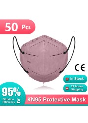 Kn95 certified mouth mask ffp2fan protective face mask safe healthy reusable mascarillas quiurgicas FPP2 gay