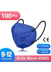 9-12 Years mascarillas fpp2 niños children FFP2 Mask Reusable Ce Approved KN95 Masks 5 Layers FFP 2 Security Protection Mask