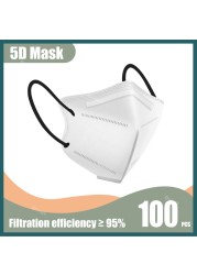 Mascarillas FFP2 Adult KN95 Face Masks Mascara FFP2 Respirator FPP2 Masks 5 Layer ffp2fan Approved FFP Certificate FFP 2 Mascara 10 to 100pcs