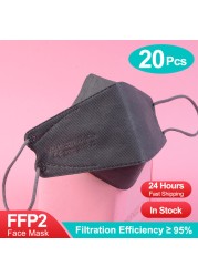 10-100 قطعة قناع لون ffp2fan kn95 اقنعة ce اسماك mascarillas ffp2reuse zable الكبار kn95 قناع وافق قناع الوجه الصحي fpp2