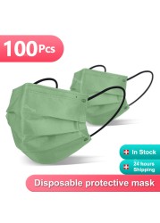 New Morandi Color Disposable Mask Adult Mascarillas Desichables Gay Anti Dust Masks Face Protection 3 Layers Cubrebocas