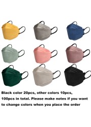 Morandi KN95 3D Fish Shape Adult Colorful Masks Mascarillas FFP2 FPP2 Approved 4 Layer Dustproof Mouth Face Mask FFP 2 Safety Mask