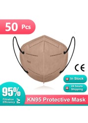 KN95 mascarillas 5-layer ffp2 approved colors morandi masque adult face masks fpp2 homology ada ffp2masque negras certified kn95