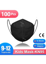 Mascarillas FPP2 Niños FFP2 Mascarillas FPP2 9-12 Years Old Kids Mask Similar Baby Morgues Masks 5 Layer CE ffp2tool KN95 FFP 2 Mask