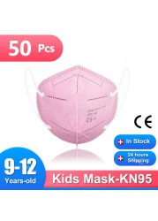 Mascarillas FPP2 Niños FFP2 Mascarillas FPP2 9-12 Years Old Kids Mask Similar Baby Morgues Masks 5 Layer CE ffp2tool KN95 FFP 2 Mask