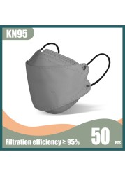 korean kn95 fish mask FPP2 homology ada Morandi 4 ply mask disposable dustproof respirator mask FFP2 certified