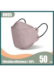 korean kn95 fish mask FPP2 homology ada Morandi 4 ply mask disposable dustproof respirator mask FFP2 certified