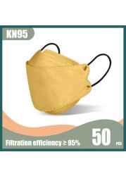 korean kn95 fish mask FPP2 homology ada Morandi 4 ply mask disposable dustproof respirator mask FFP2 certified