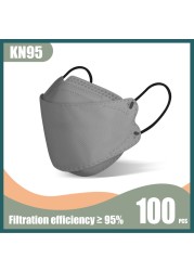 korean kn95 fish mask FPP2 homology ada Morandi 4 ply mask disposable dustproof respirator mask FFP2 certified