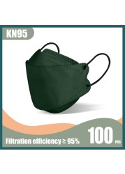 korean kn95 fish mask FPP2 homology ada Morandi 4 ply mask disposable dustproof respirator mask FFP2 certified